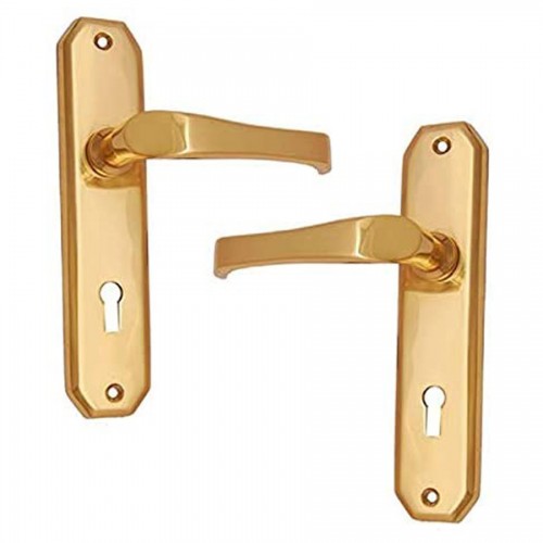 "Coniah" Brass Door Handle with Plate 